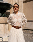 Heather High-Neck Lace Blouse