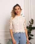 Elaine Short Sleeve Lace Blouse
