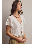 Kaia Eyelet Tie Top