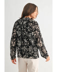 Flower Print Tie Detail Blouse
