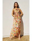 Stefanie Asymmetrical Pleated Maxi Dress