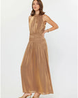 Megan Metallic Sleeveless Maxi Dress