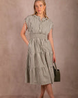 Natalie Striped Cotton Midi Dress