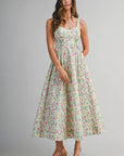 Samantha Sweetheart Floral Midi Dress
