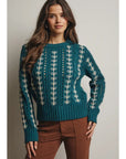 Ella Embroidered Cable Knit Sweater