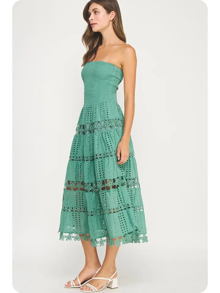 Gigi Eyelet Lace Tube Dress