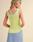 Penny Picot Trim Ribbed Knit Tank