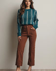 Ella Embroidered Cable Knit Sweater