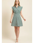 Sylvia Stripe Cap Sleeve Mini Dress