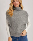 Turtleneck Knit Sweater Vest