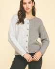 Color Block Button Down Cardigan