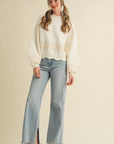 Savannah Scalloped Sweater with Embroidery
