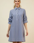 Sarah Stripe Button Down Mini Dress