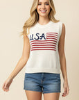 Amelia American Flag Sweater Top