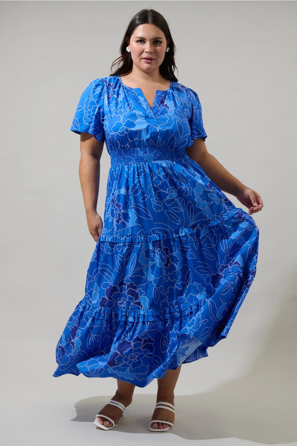 Layered maxi dress plus size hotsell