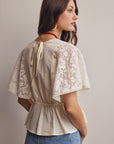 Lauren Lace Peplum Top