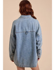 Winnie Washed Snap Button Denim Shacket