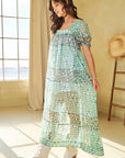 Joan Puff Sleeve Tiered Maxi Dress - Plus Size