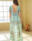 Joan Puff Sleeve Tiered Maxi Dress - Plus Size