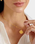 'Happiness' Waterproof Gold Antique Coin Necklace - Katie Loxton