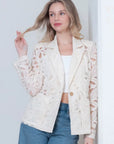 Lucia One Button Lace Blazer