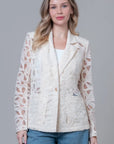 Lucia One Button Lace Blazer