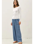 Lucy Lace Trim Ribbed Top