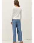Lucy Lace Trim Ribbed Top