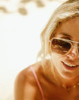 Lex Champagne Metal Sunglasses