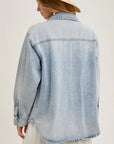 Carrie Washed Denim Button Down Shirt Jacket
