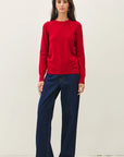 Viscose Crew Neck Soft Knit Sweater