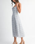 Ari Midi Length Dress with Lace Trim