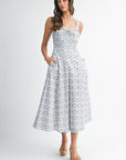 Ari Midi Length Dress with Lace Trim