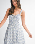 Ari Midi Length Dress with Lace Trim