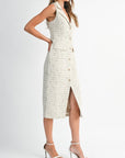 Capri Tweed Button Down Dress