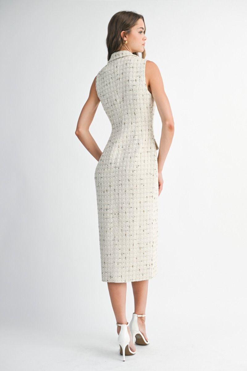 Capri Tweed Button Down Dress