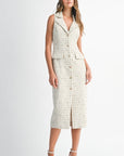 Capri Tweed Button Down Dress