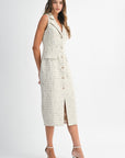 Capri Tweed Button Down Dress