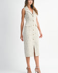 Capri Tweed Button Down Dress