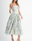 Sylvia Floral Bodice Midi Dress