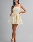 Betsy Babydoll Embroidered Mini Dress
