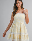 Betsy Babydoll Embroidered Mini Dress