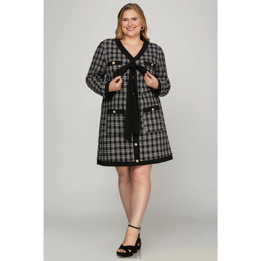 Plus size tweed dress best sale