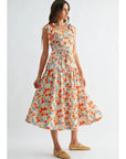 Bailey Botanical Tie-Shoulder Midi Dress