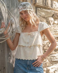Emma Embroidered Square Neck Top