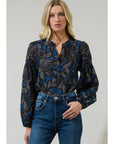 Jami Split Neck Poplin Top