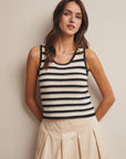 Siena Striped Crochet Knit Tank