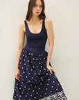 Olivia Sleeveless Scallop Midi Dress