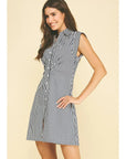 Sylvia Stripe Cap Sleeve Mini Dress