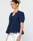 Elise Eyelet Embroidered Blouse